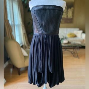 BCBGMAXAZRIA "REYNA" Black Strapless Bustier Dress SIZE 12
